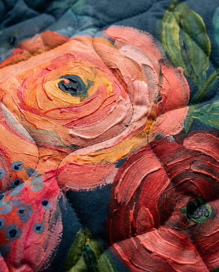 Amaya | Vintage Floral Print Quilted Jacket